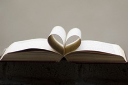 book pages forming a heart