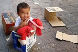little boy in a box