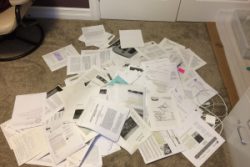 pile of papers on the floor